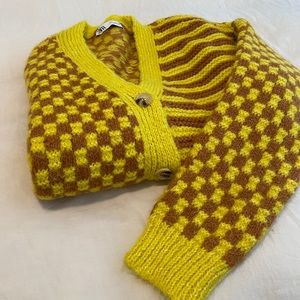 Zara cropped checkered cardigan